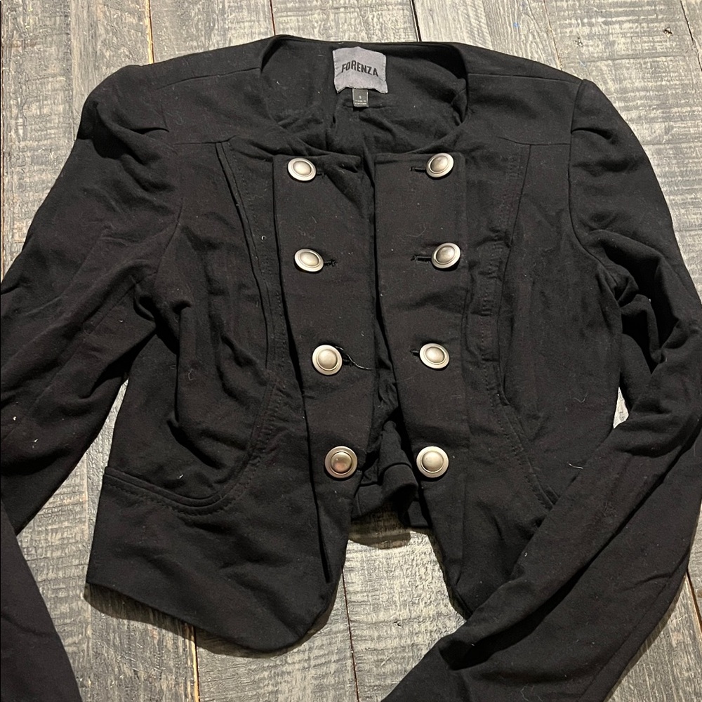 Forenza Black Blazer with Silver Accents
